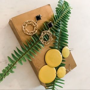 earring bundle-black/gold and yellow